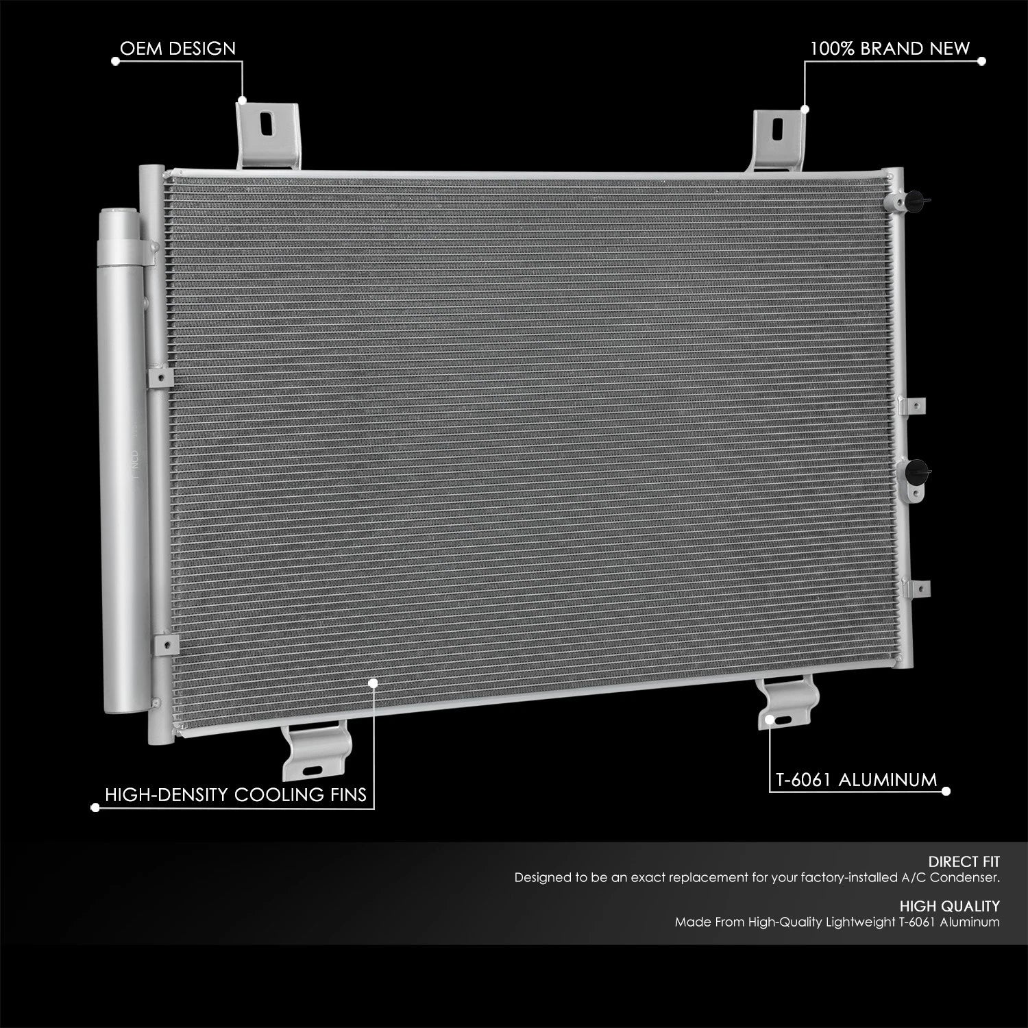 A/C Condenser Assembly for Toyota Highlander (2008–2013) OE Style Aluminum