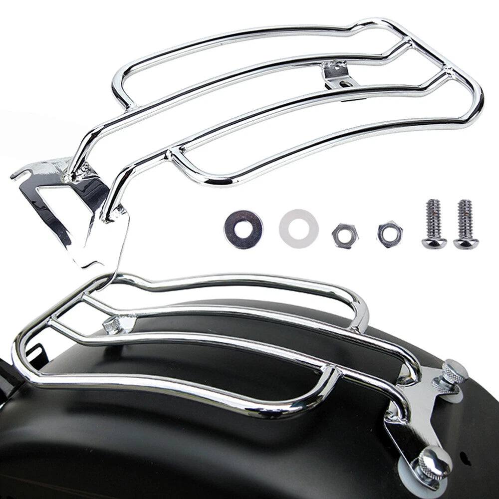 Chrome Rear Solo Seat Luggage Fender Rack for Harley Touring Electra Glide (1998–2008)