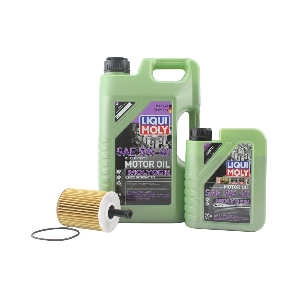 Oil Change Kit 6L Liqui Moly Molygen 5W-40 Mahle for Audi A3 Quattro