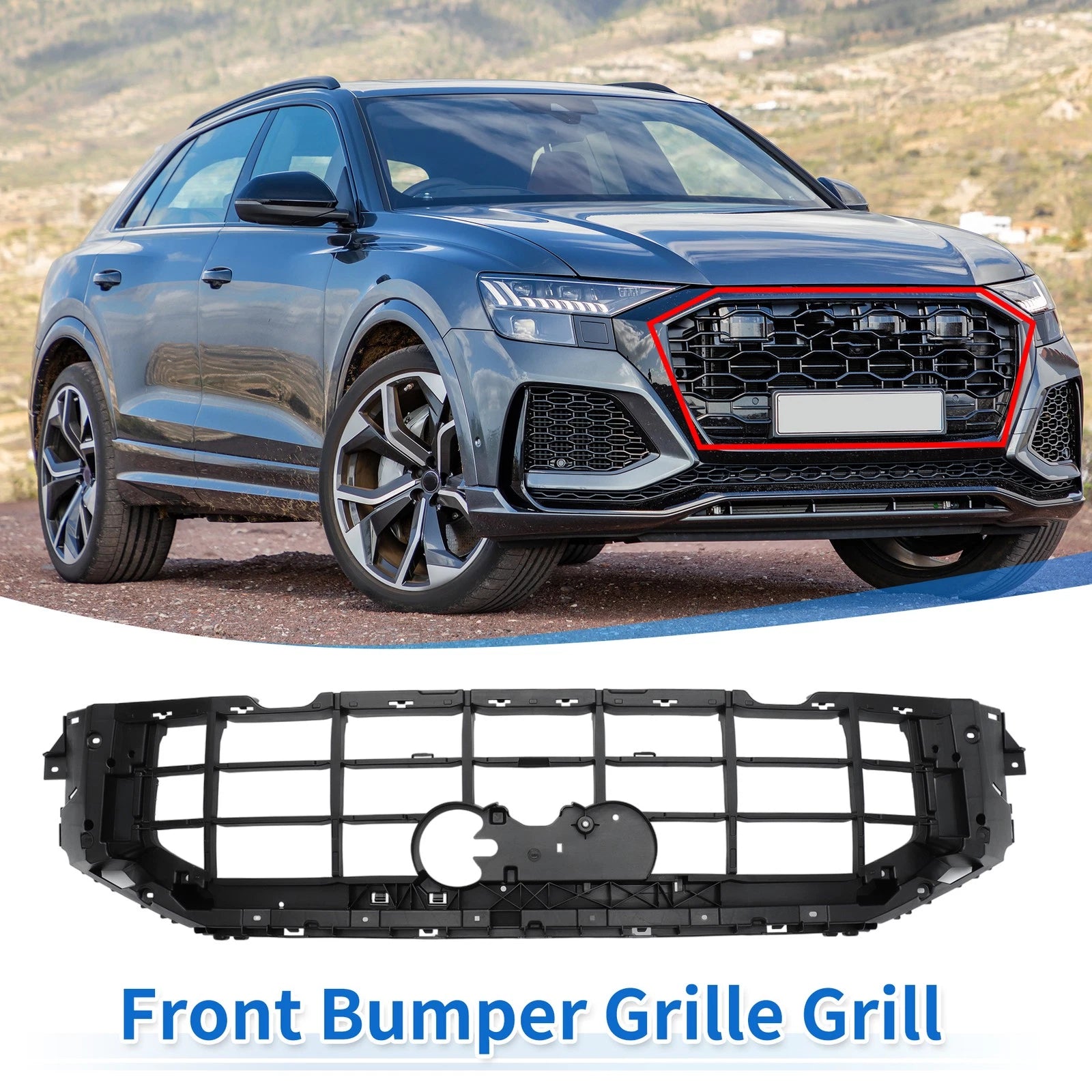 Front Inner Bracket Support Bumper Grille for Audi Q8 (2020–2022) No.4M8807233A