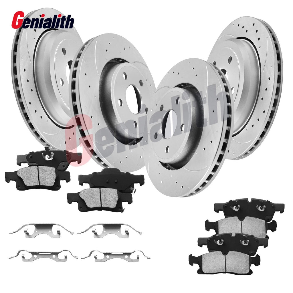 Set of 4 Disc Rotors and Pads for Jeep Grand Cherokee Dodge Durango (2011–2020)