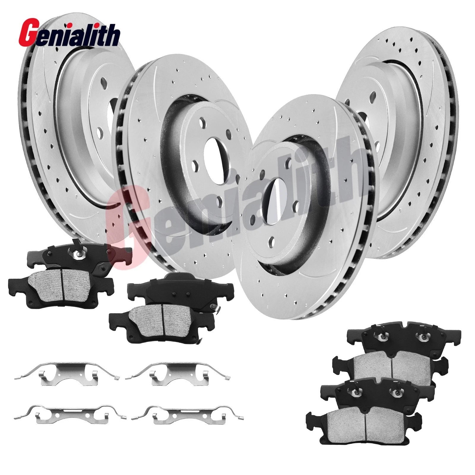 Set of 4 Disc Rotors and Pads for Jeep Grand Cherokee Dodge Durango (2011–2020)