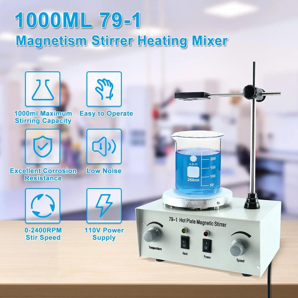 Magnetic Stirrer Hot Plate Mixer for Lab Use (1000ML, 2400RPM)