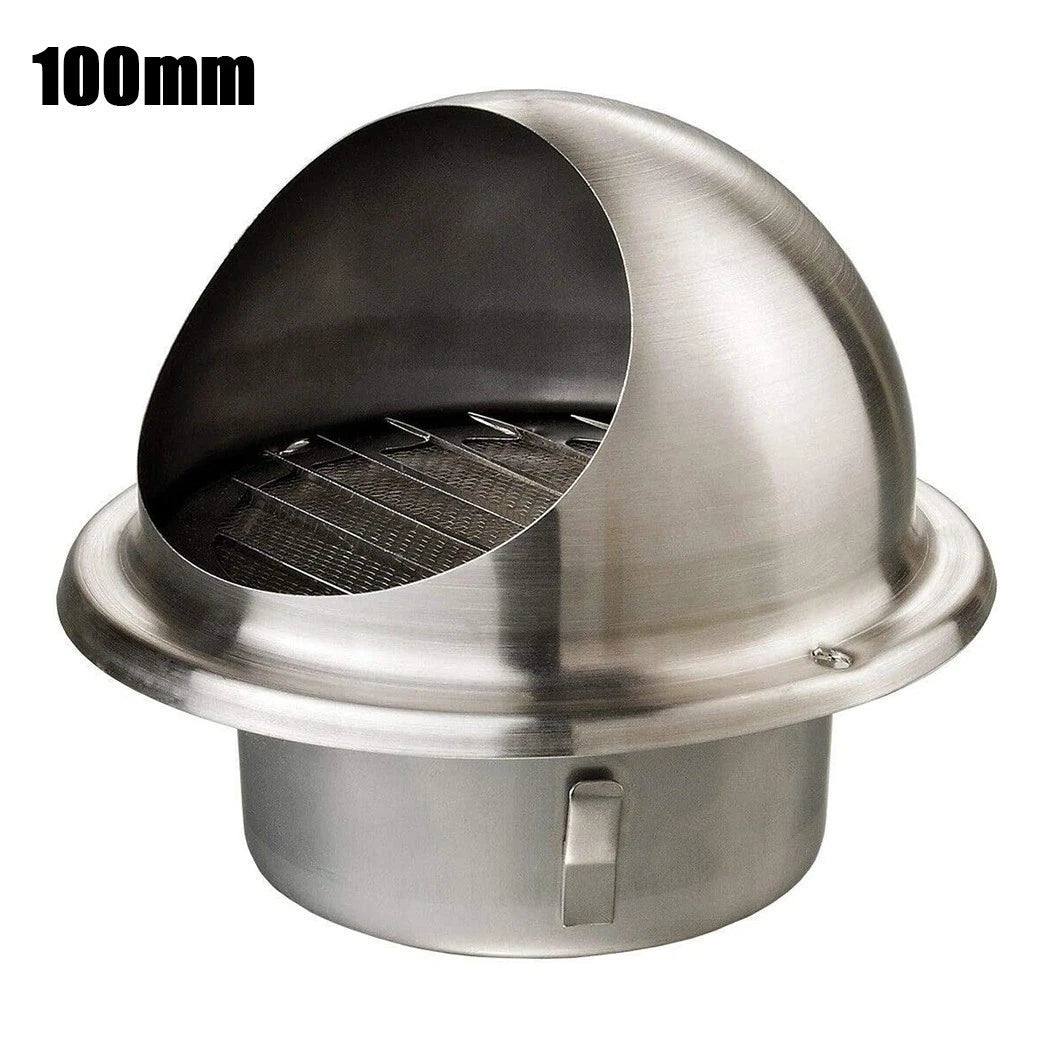 Stainless Steel 80mm Bull Nose Round External Louvre Vent for
