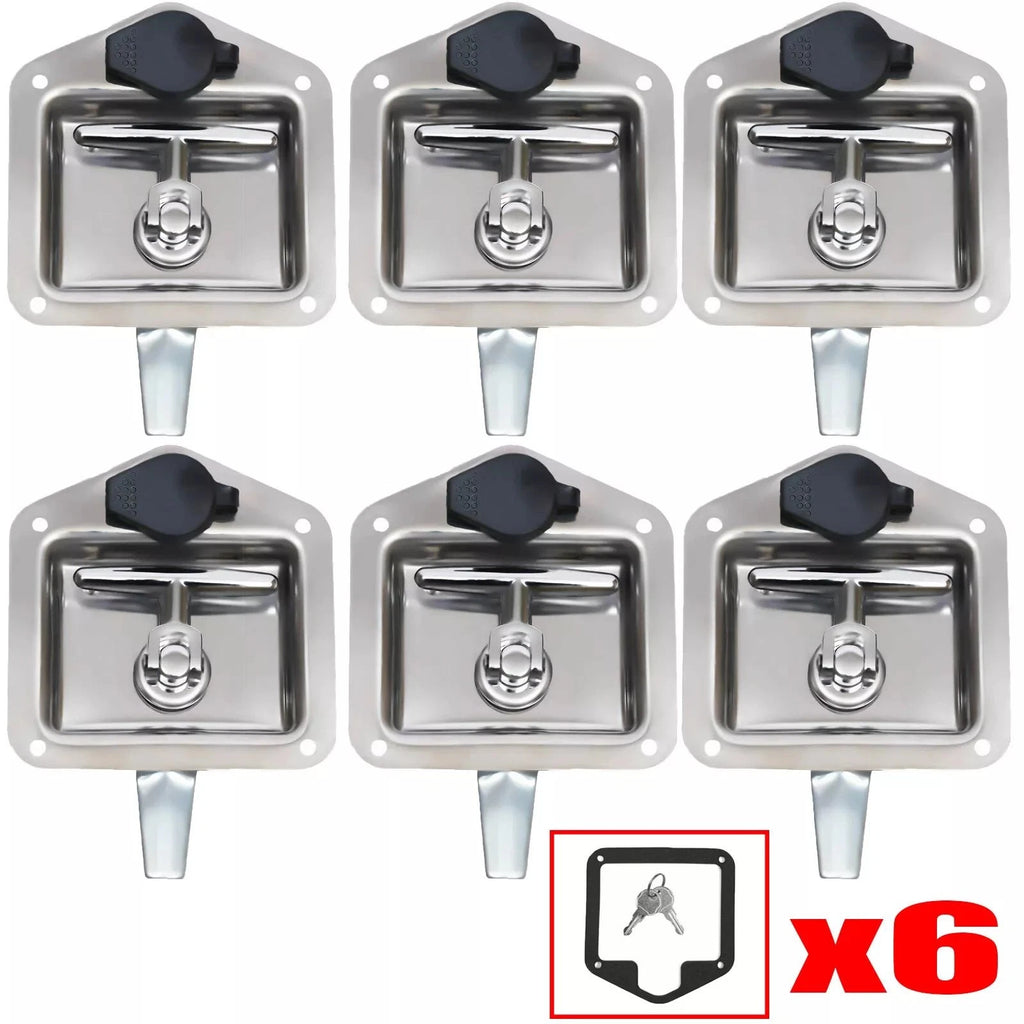 Set of 6 Trailer Door Latch T-Handle Locks for RV Truck Tool Box