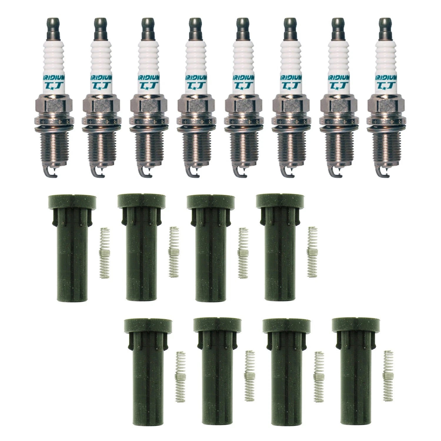Denso 8 Iridium TT Plugs & NGK Ignition Coil Boots for W140 CL500 (1999)