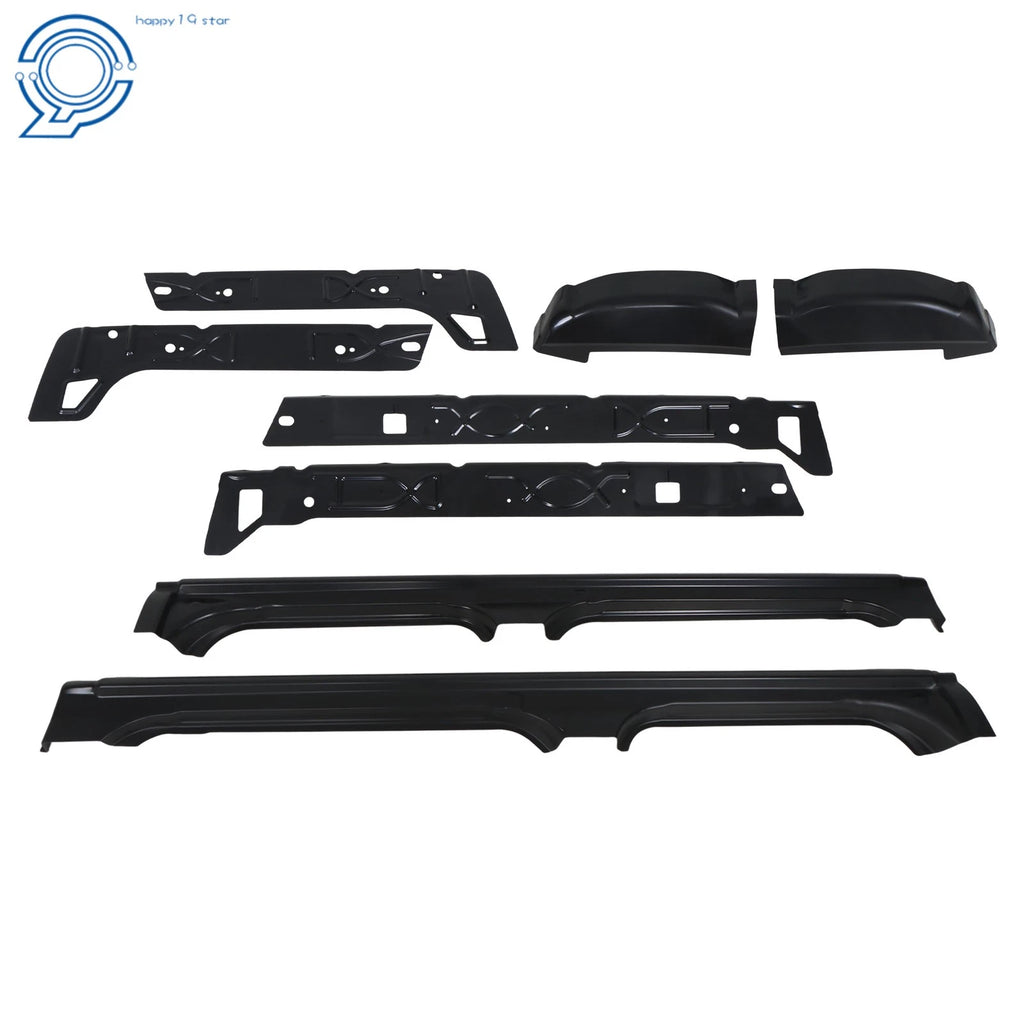 8Pcs Rocker Panel Black for Silverado Sierra 1500 Crew Cab (1999–2007)