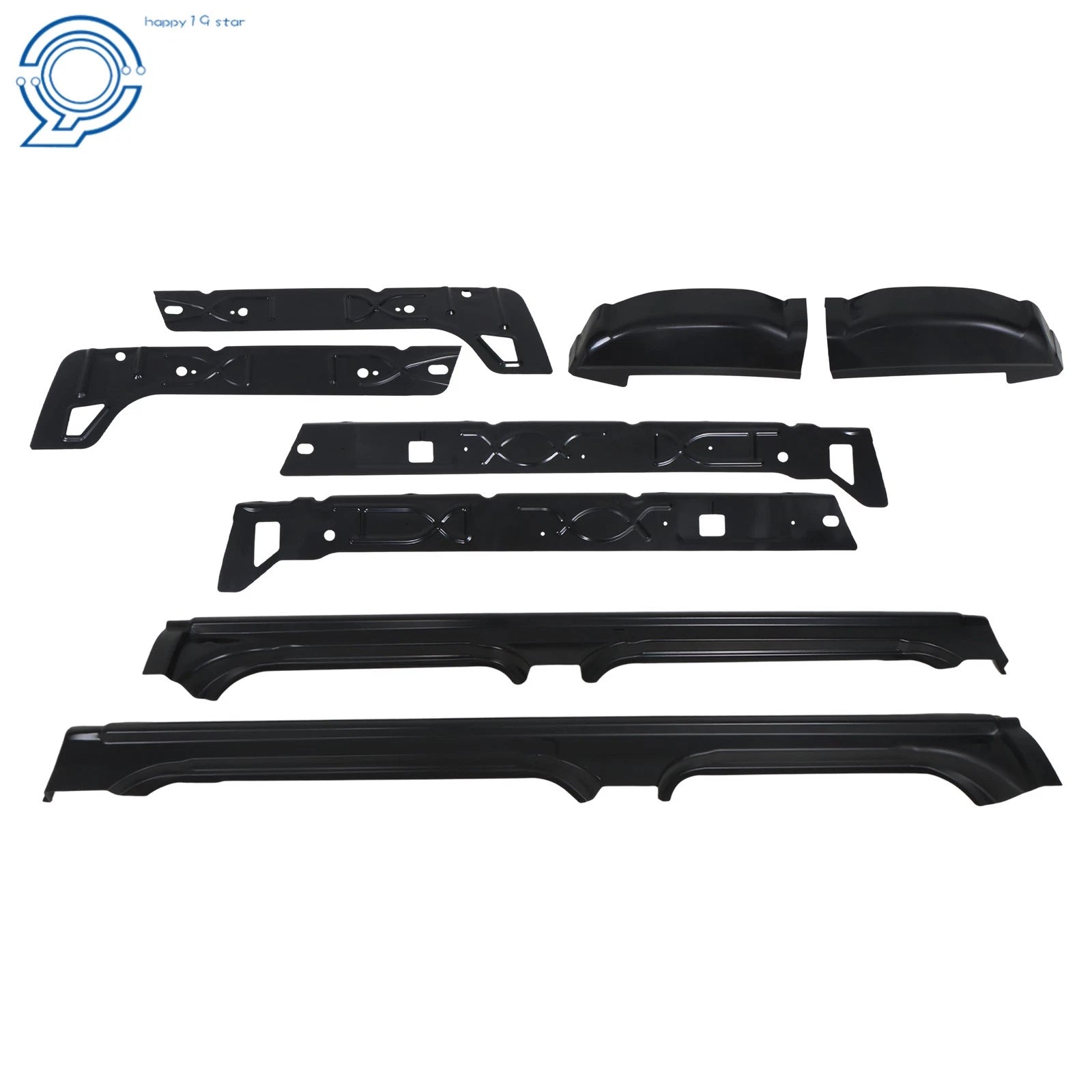 8Pcs Rocker Panel Black for Silverado Sierra 1500 Crew Cab (1999–2007)