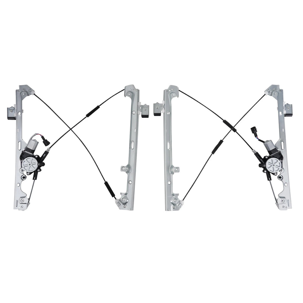 Set of 2 Front Window Regulators w/Motor for Chevy Silverado GMC Sierra (1999–2007)