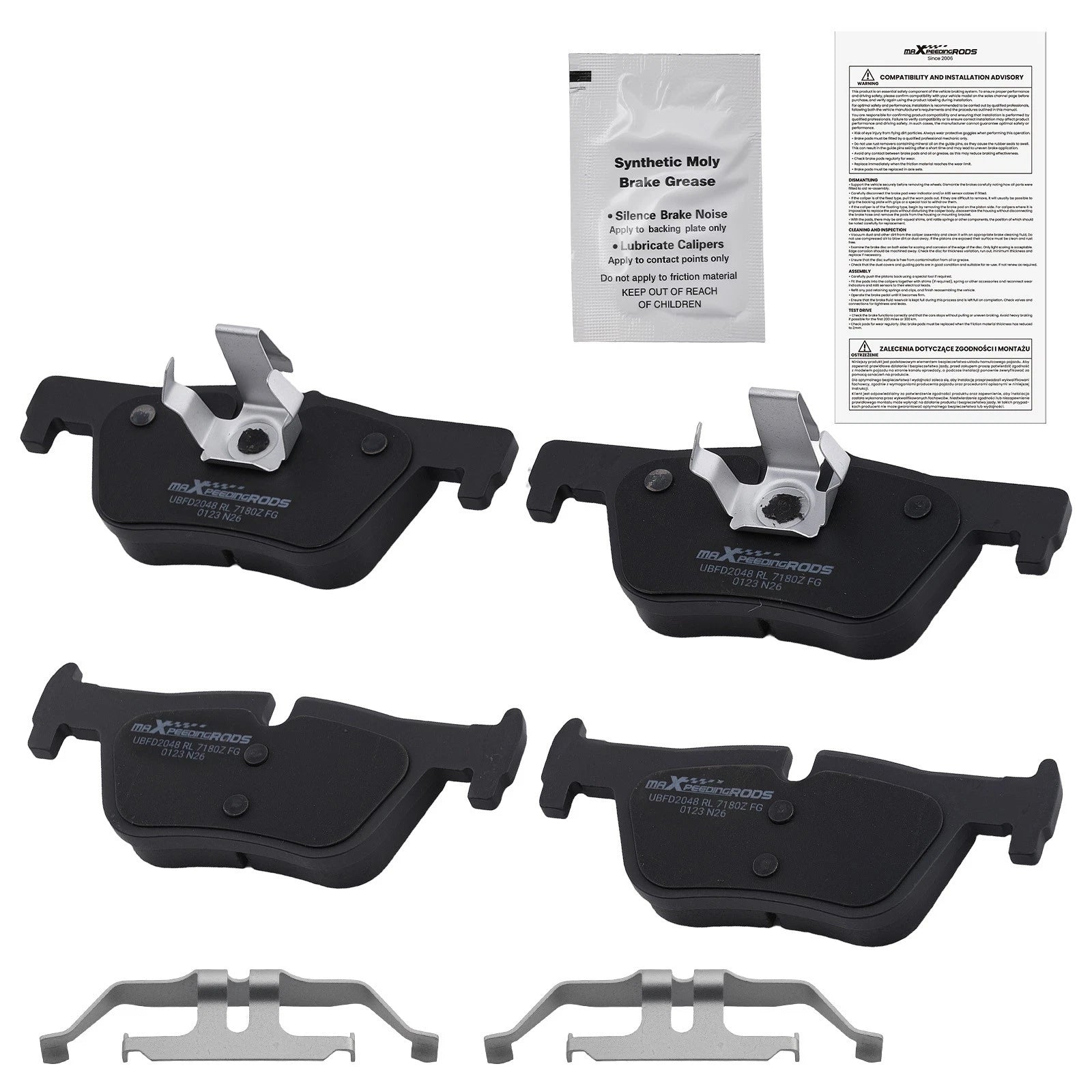 Rear Ceramic Brake Pads Kit for BMW 430i xDrive, 328d xDrive (2014–2020)