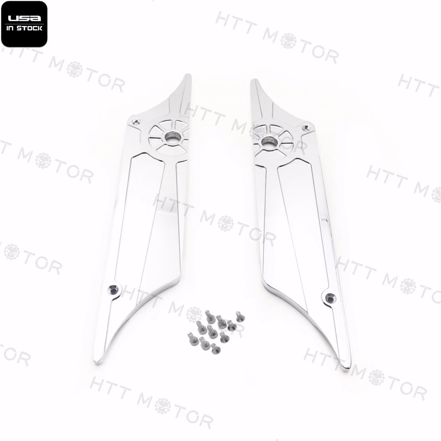 Chrome Aluminum Saddlebag Latch Kit Hinge Cover for Harley Touring (1993–2013)