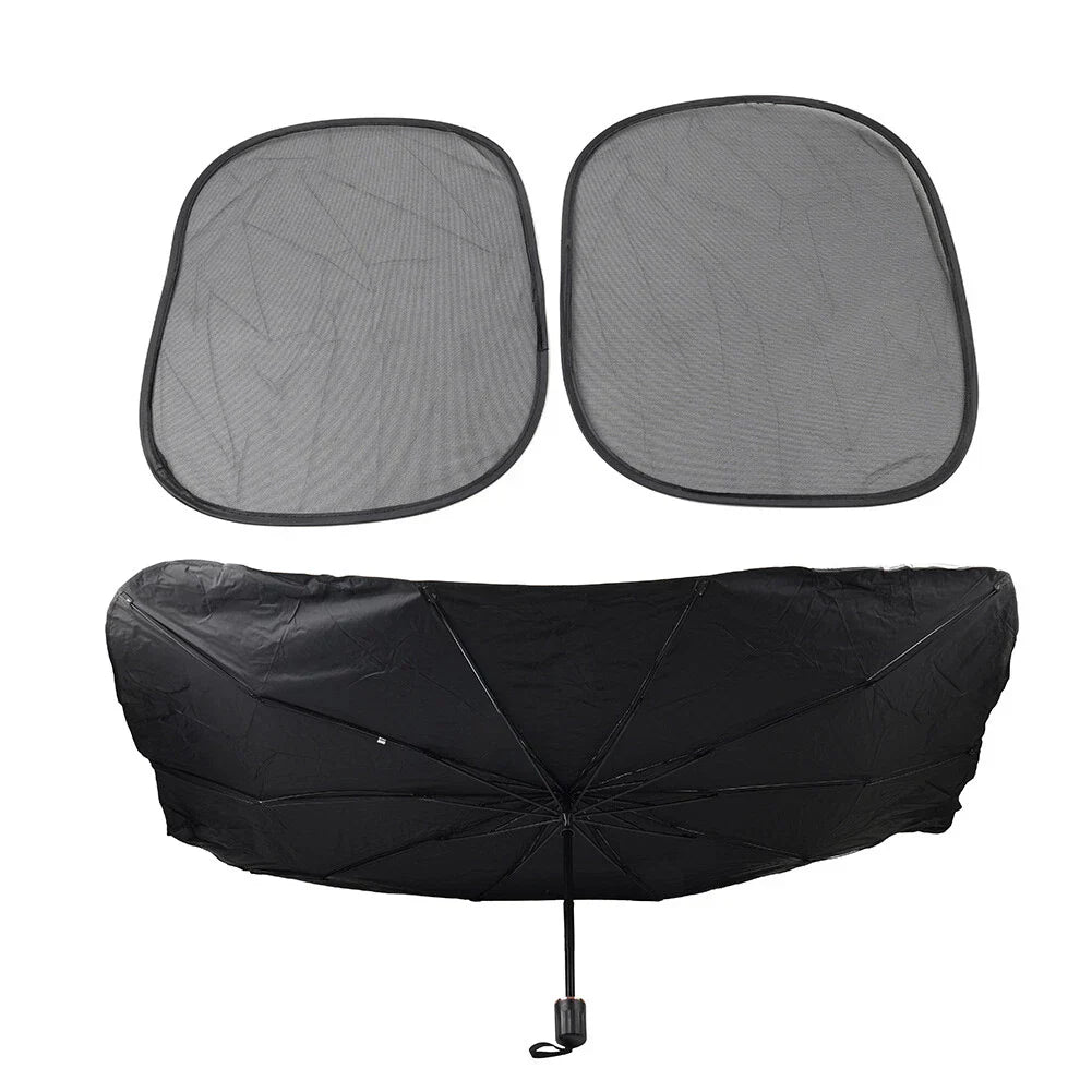 Silver Front Window Sun Shade Visor Cover for Car Windshield (Fits Most Cars)