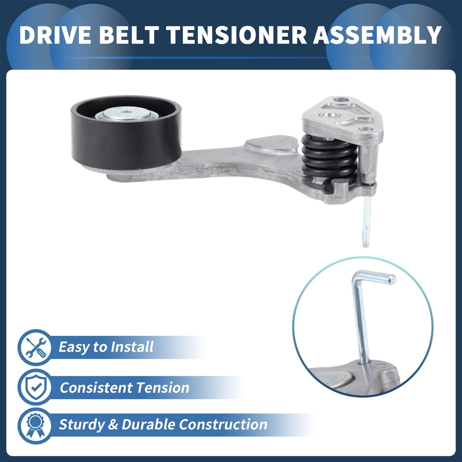 Belt Tensioner for Hyundai Sonata 2.0L L4 Hybrid (2016–2019) No. 252812E650/2528103HA0