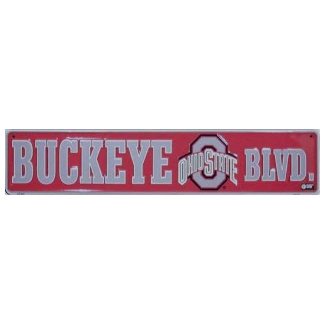 Ohio State Buckeye Blvd Embossed Metal Street Sign 5" x 24"