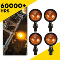 4X LED Turn Signals for Motorcycle (Amber Lens, Black)