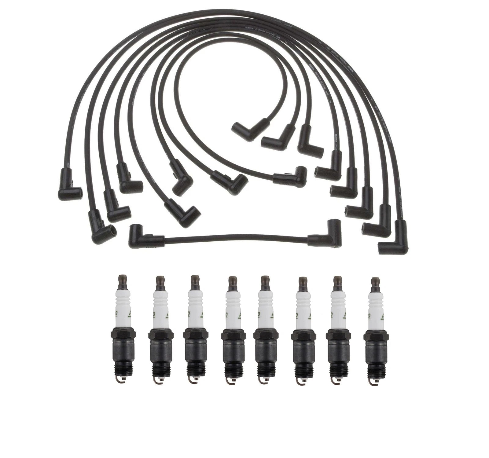 Ignition Wire Set & 8 ACDelco Spark Plugs for Chevy GMC V8