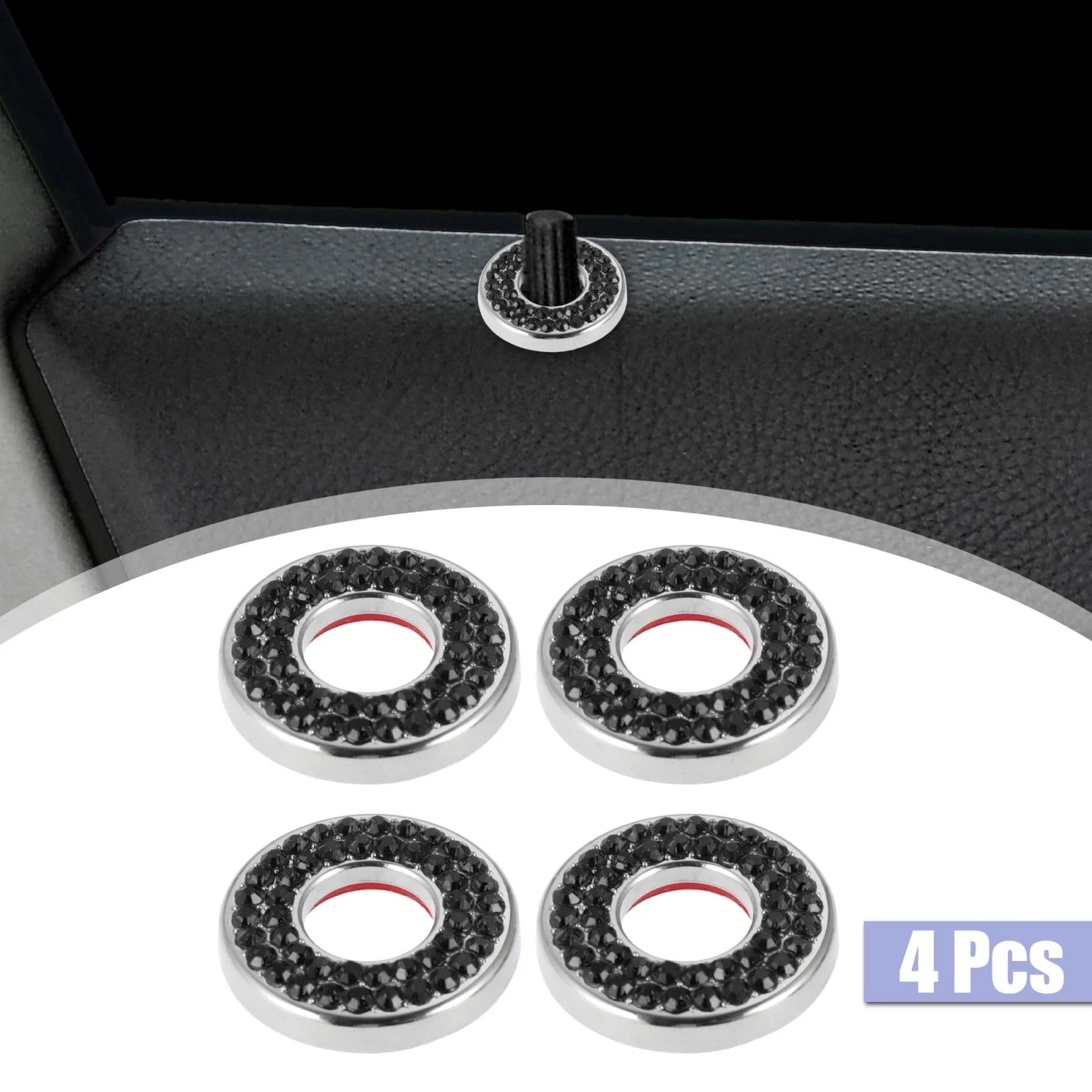 4pcs Black Door Lock Stickers for Mercedes Benz E C Class GLC (2015–2019)