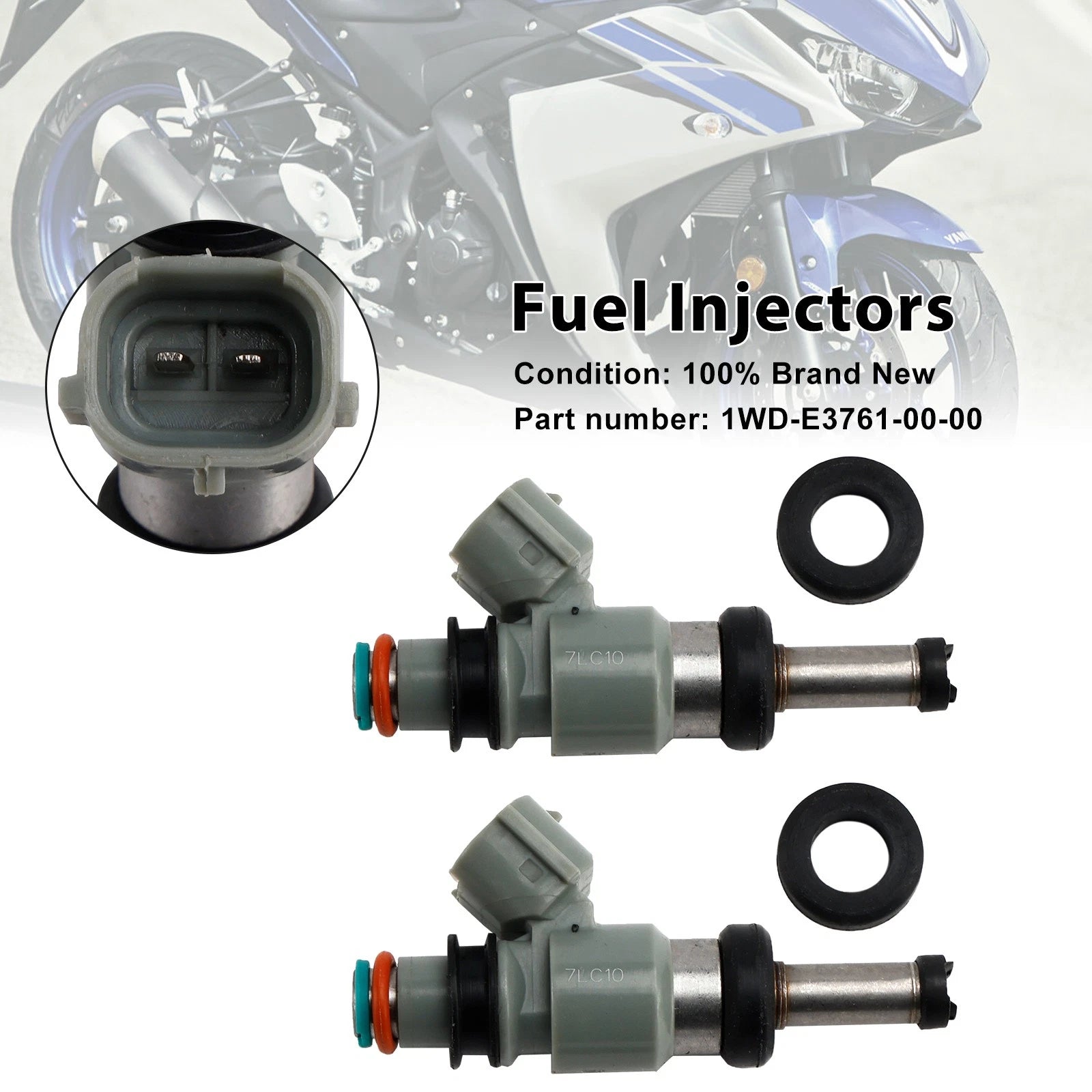 2X Fuel Injectors 1WD-E3761-00-00 for Yamaha YZF-R3 (2015–2022)
