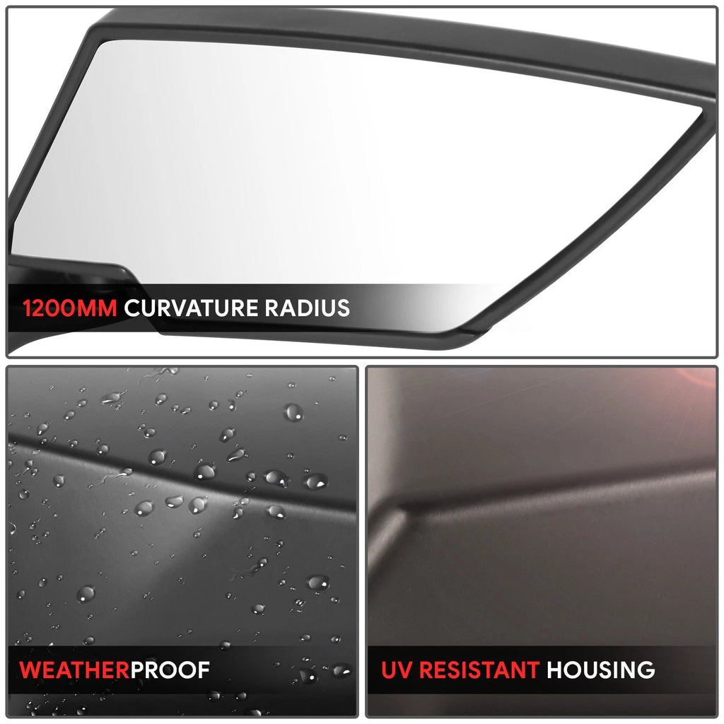 Universal Black Convex Anti-Glare Chrome Side View Mirrors (Fit Naked Bikes)