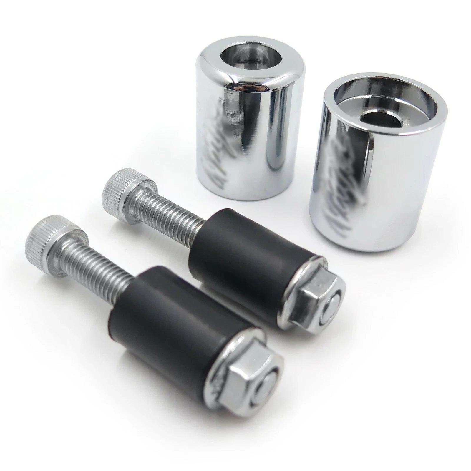 Bar Ends for Kawasaki Ninja EX500 EX650R ZX6R-636 ZRX1100 ZZR1200 (Chrome Rubber)