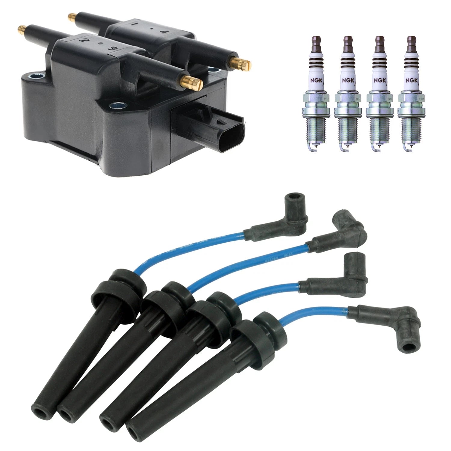Set of 4 Hitachi Ignition Coils & NGK Iridium Spark Plugs for Eclipse (L4)