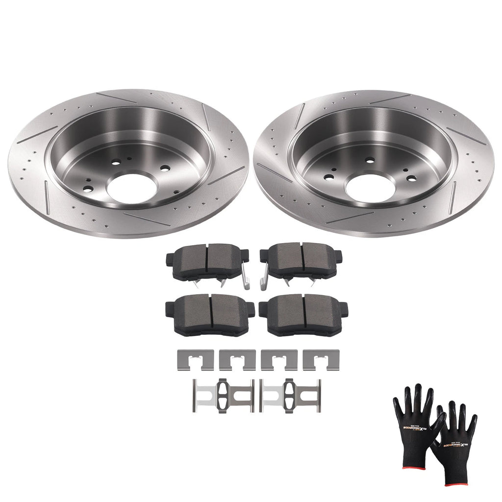 Rear Brake Rotors & Ceramic Pads Kit for Acura RDX (2010–2018) / Honda CR-V (2005–2016)