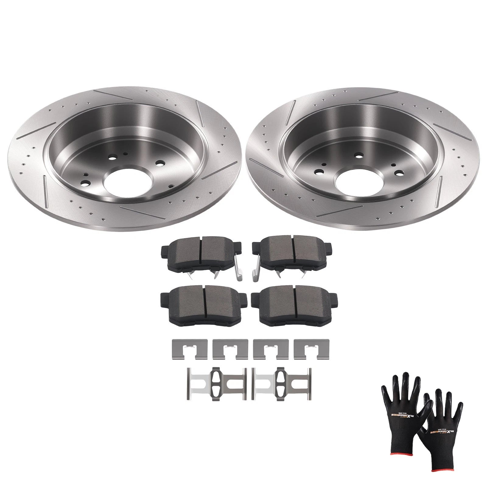Rear Brake Rotors & Ceramic Pads Kit for Acura RDX (2010–2018) / Honda CR-V (2005–2016)