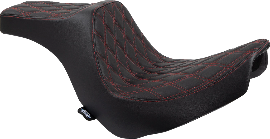 Predator III 2-Up Seat for Harley Davidson (2000–2023) - Black w/ Red
