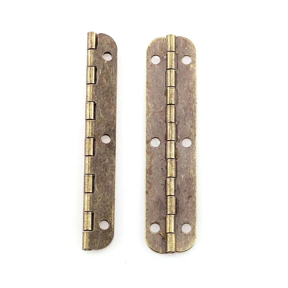 6Pcs Antique Bronze Hinges for Wooden Box Toolbox Door Cabinet (N/A)
