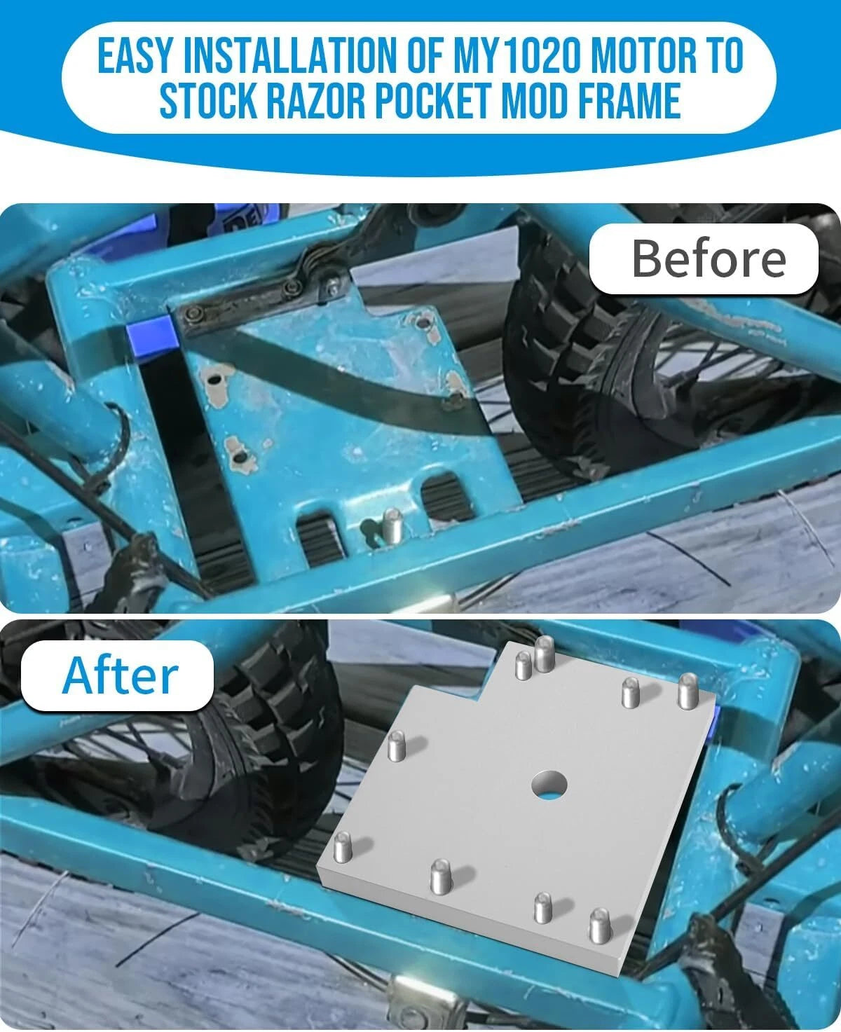 Motor Adapter Plate for Razor MX350 RSF350 Pocket Mod (Gen 1)