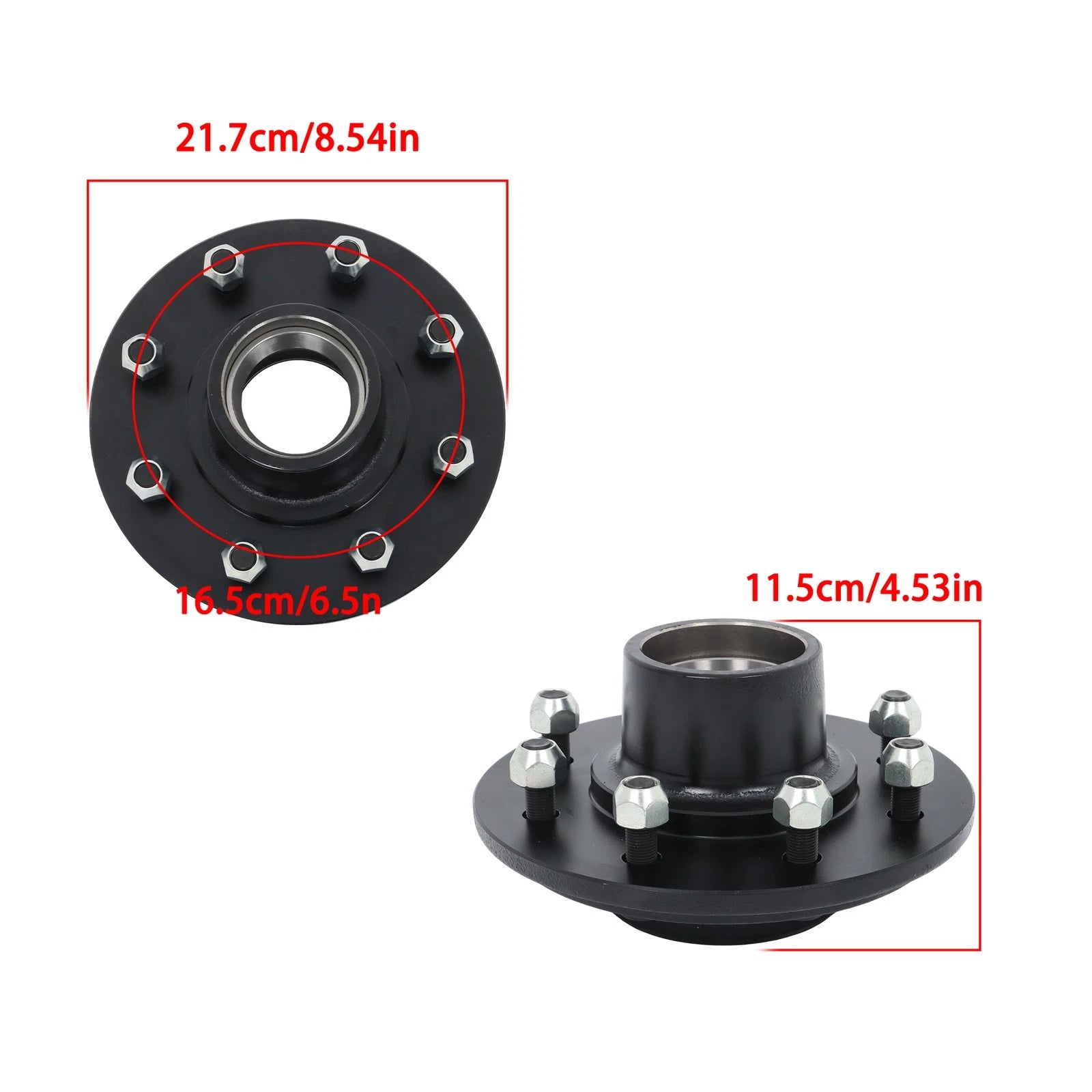 Set of 2 Trailer Idler Hub Kits for 8 Lug (6.5" Bolt)