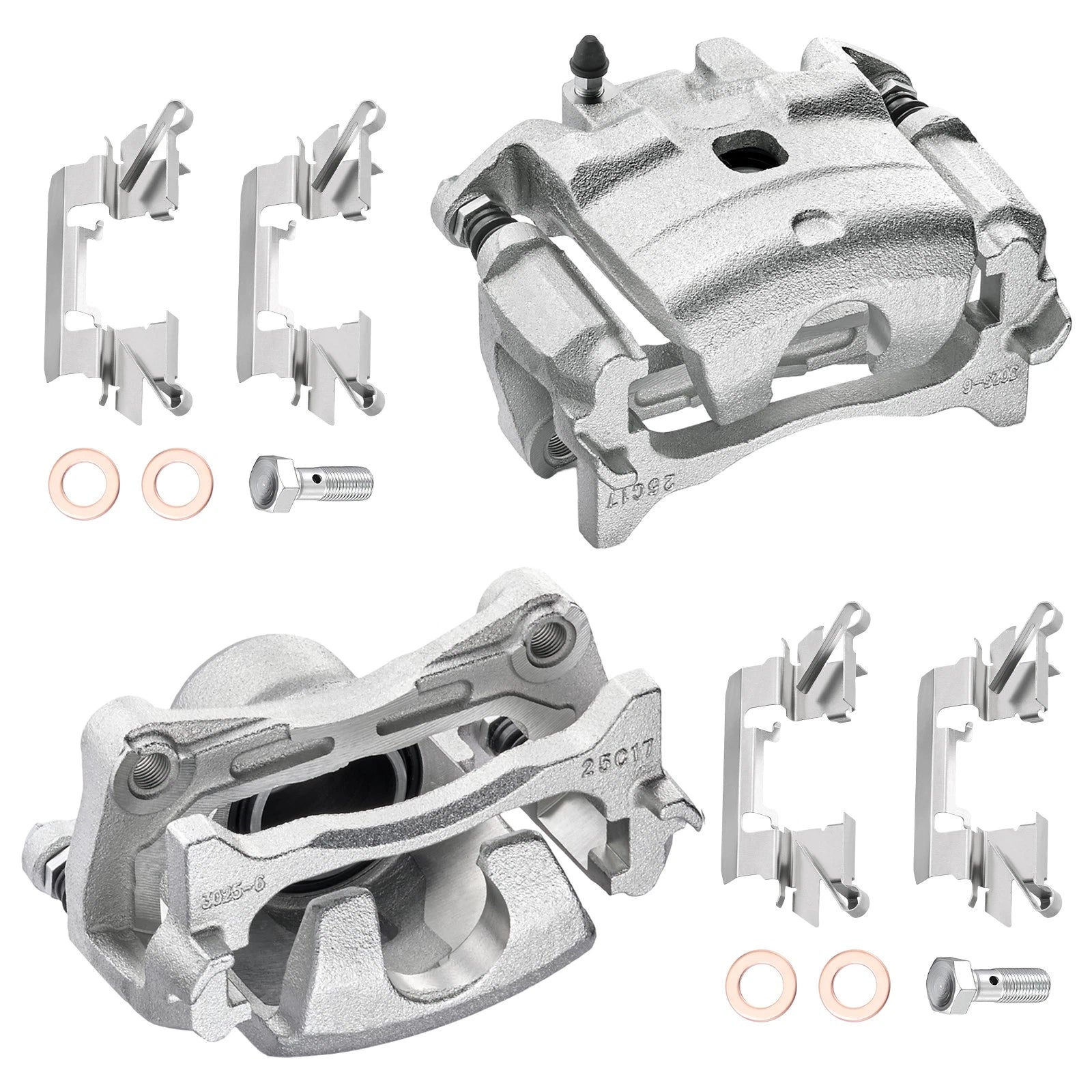 2Pcs Front Brake Calipers w/ Bracket for Nissan Altima (2013–2021), Leaf (2014–2017)