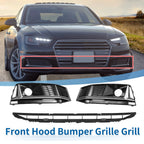 Front Lower Bumper Grille for Audi A4 B9 (2016–2018) Black, No Hole