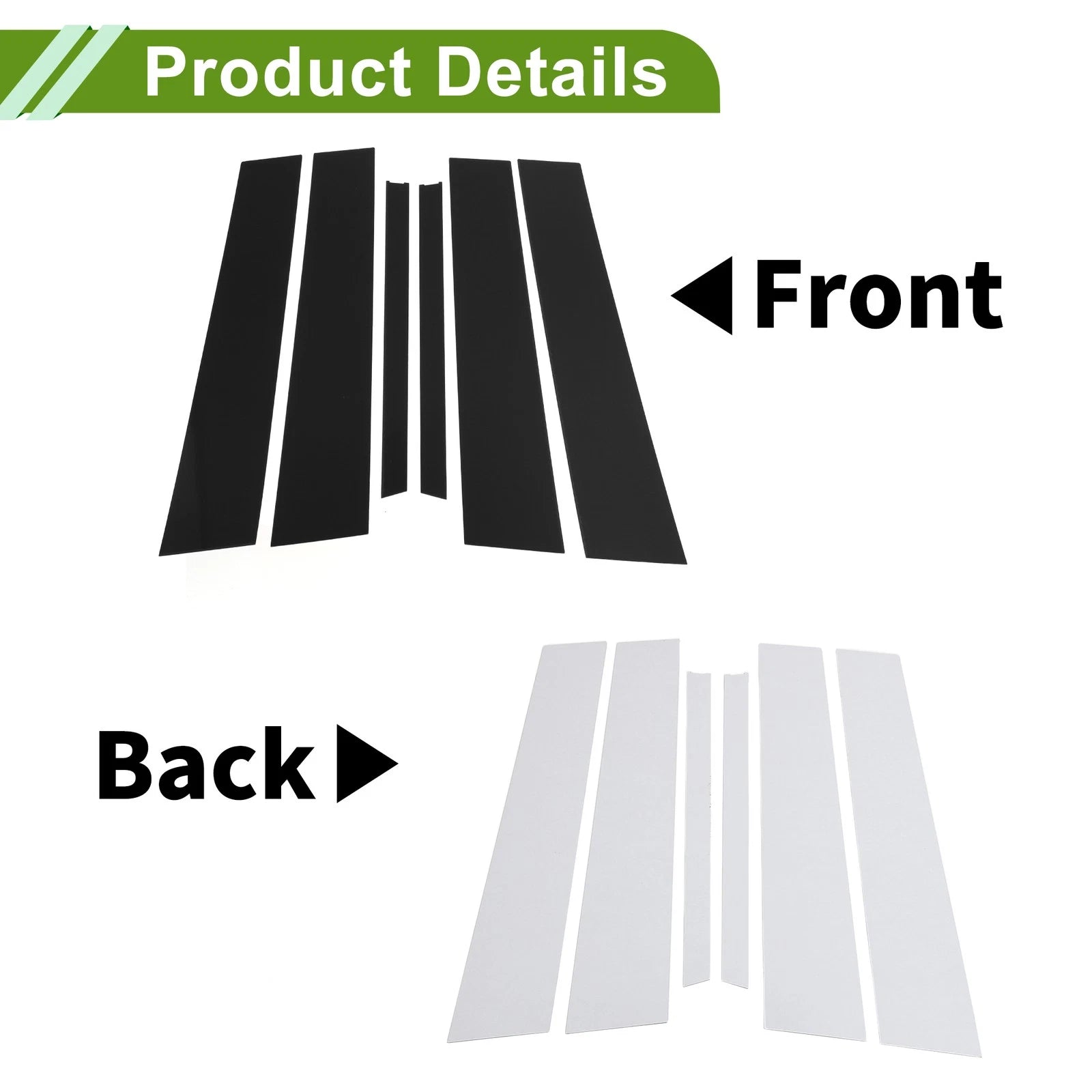 Set of 6 Pillar Window Trim for Chevy Equinox (2018–2023) Black