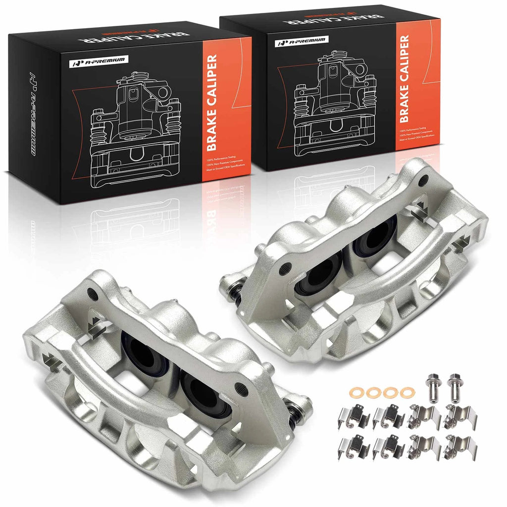 Pair Front Brake Calipers with Brackets for Ford F-150 Expedition (1997–2021)