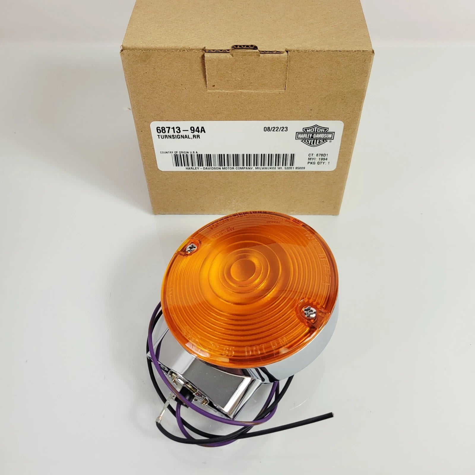 OEM Rear Flat Amber Lens Turn Signal Indicator Light for Harley Road King (1994)