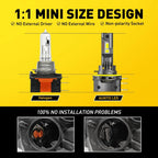 2X H15 LED Headlight Bulb for AUXI (Error Free, 7035, 20000LM, 6500K)
