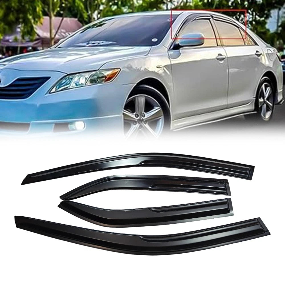3D Wavy M Style Window Visor Sun Rain Guards for Toyota Camry (2012–2017)