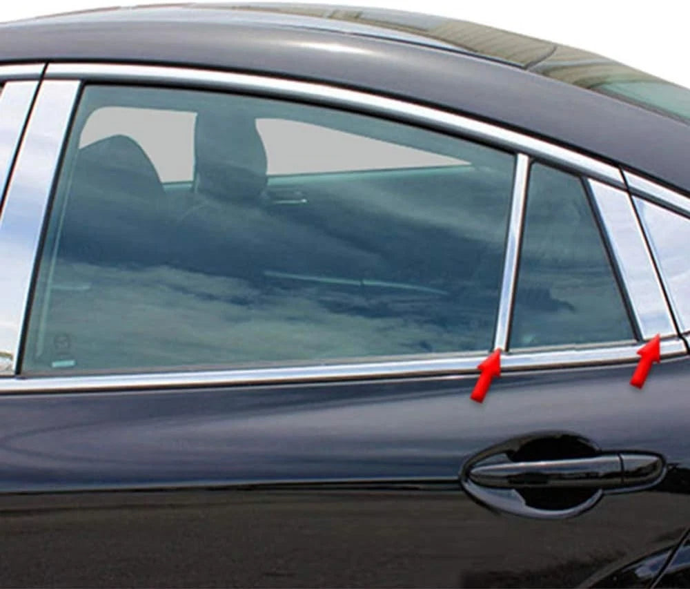 Luxury FX Stainless Steel Pillar Posts with Triangles 10pc for Mazda 6 (2009–2012)