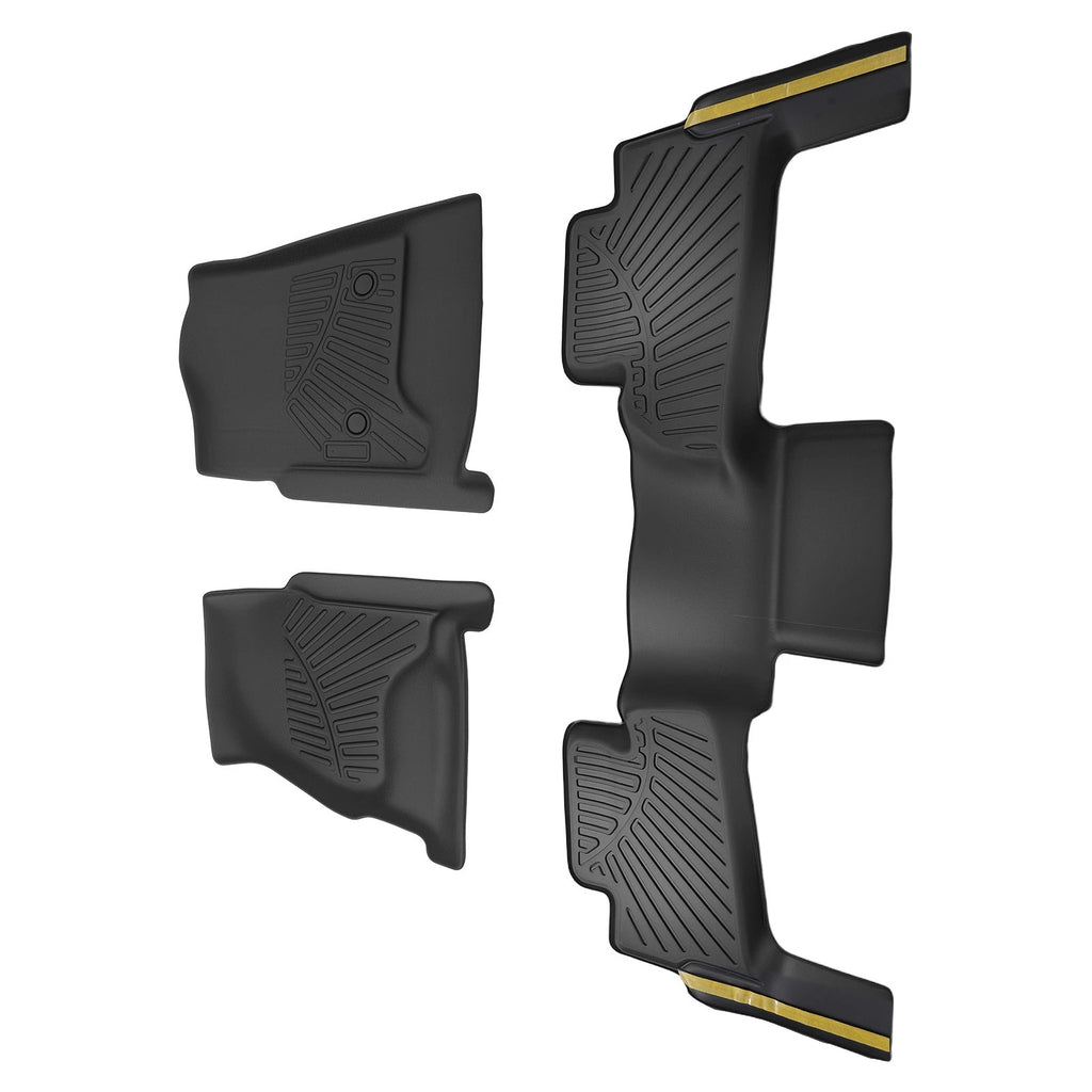 Set of 3 Black Waterproof Mats for Chevrolet Tahoe GMC Yukon (2015–2020)