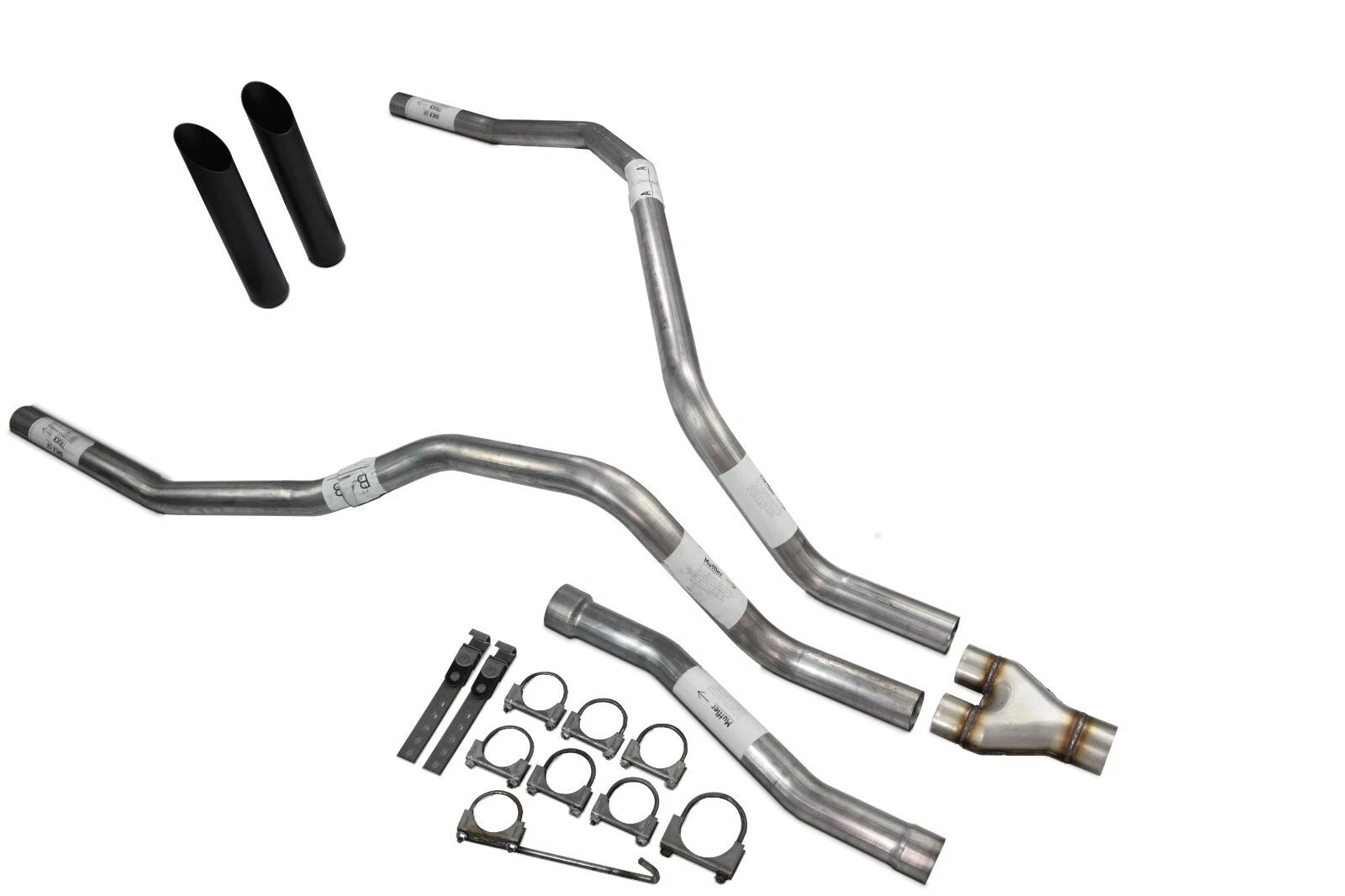 Dual Exhaust Y Pipe 2.5 inch for Nissan Titan (2004–2006) Black Tip