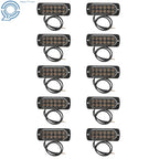 Set of 10 LED Strobe Lights for Emergency Vehicles (12V)