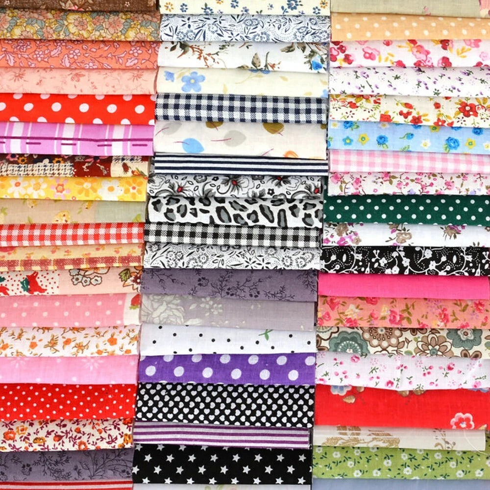 Set of 100 Craft Cotton Cloth Squares for DIY Patchwork Quilting (10x10cm)