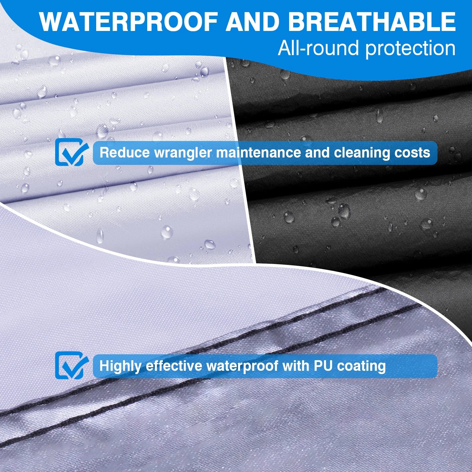 Half Car Cover for Jeep Wrangler JK JL JKU JLU (2007–2024) Waterproof