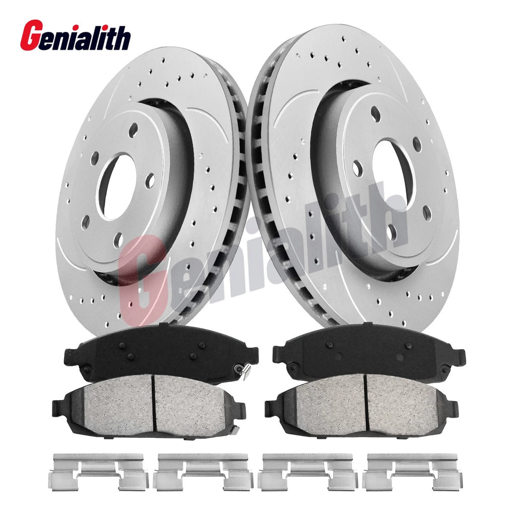 Front Brake Rotors Ceramic Pad Kit for Jeep Grand Cherokee Commander (2005–2010)