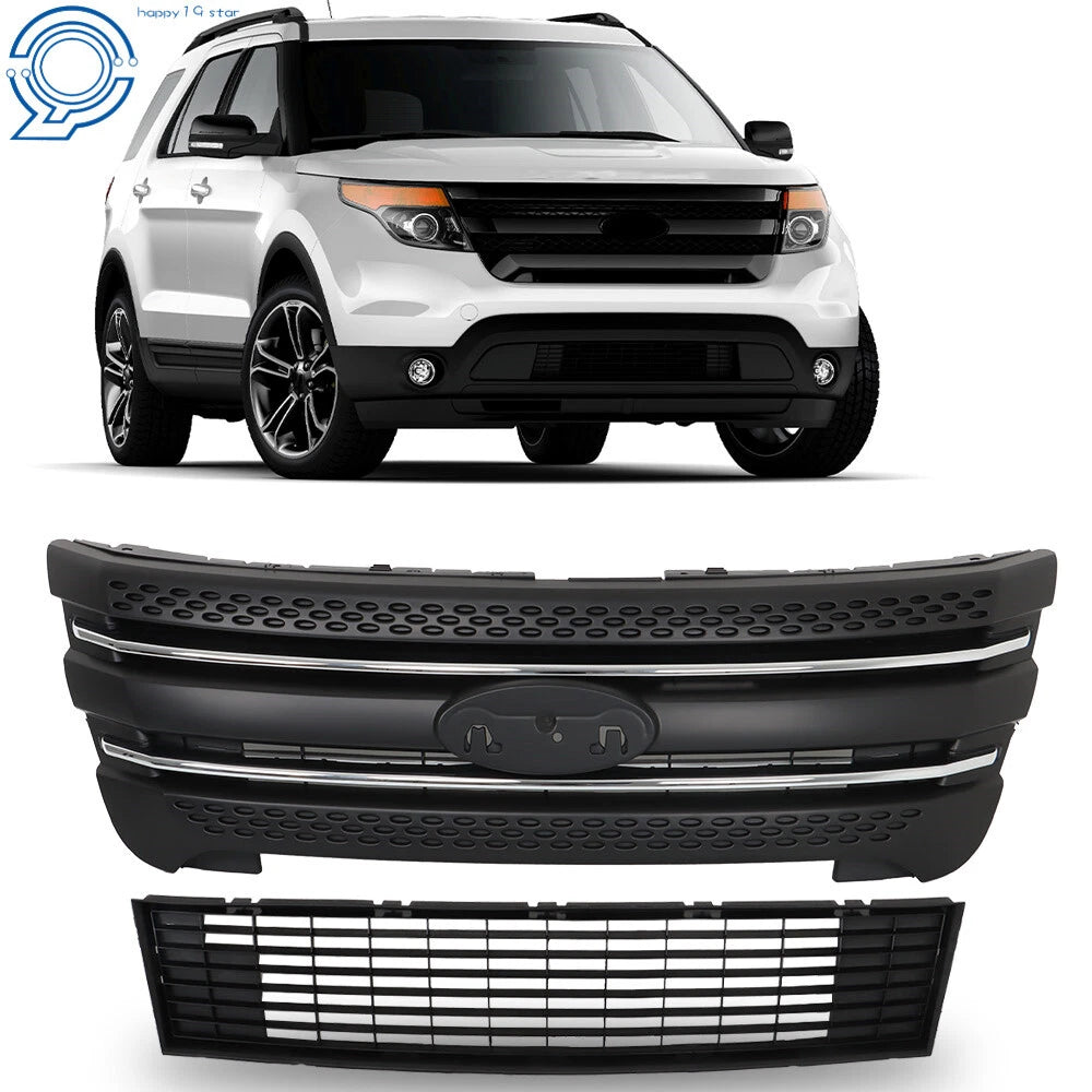 2X Front Bumper Grille Assembly for Ford Explorer (2011–2015)