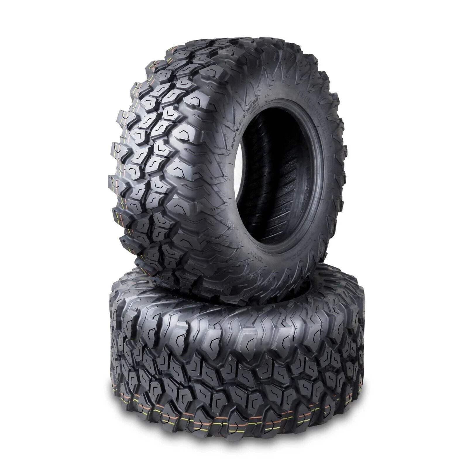 Set of 2 ATV UTV Tires 25X10R12 8PR Radial w/Side Scuff Guard 10354