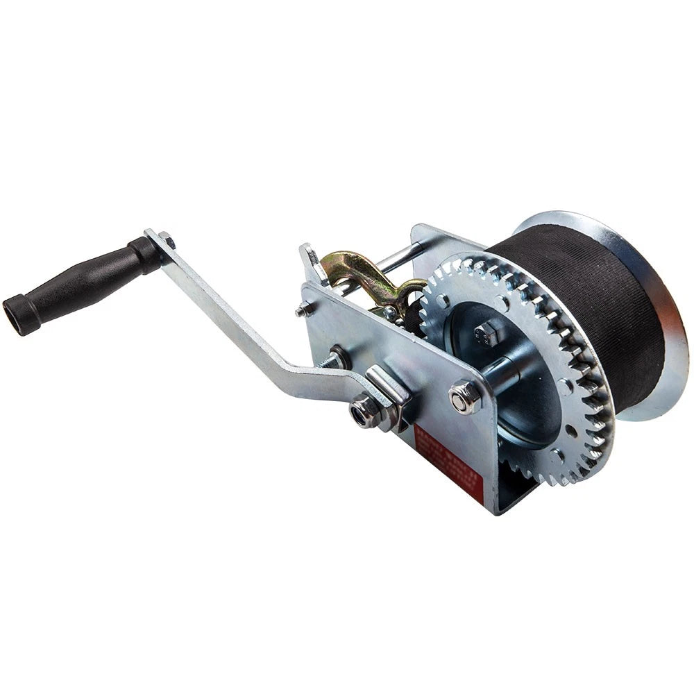 Ratchet Handle Hand Winch 2000lb with 20ft Strap for Boat Trailer ATV RV