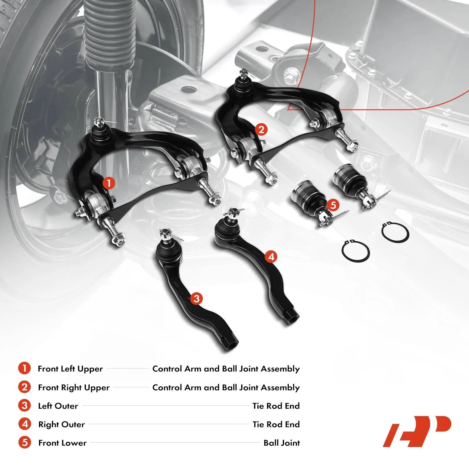 6X Front Upper Control Arms with Ball Joints for Honda Civic Acura