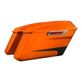 Hard Saddlebags for Harley Street Glide (2014–2024) - Scorched Orange/Black Denim